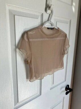 Nasty Gal Collection Sheer Crop Size 6